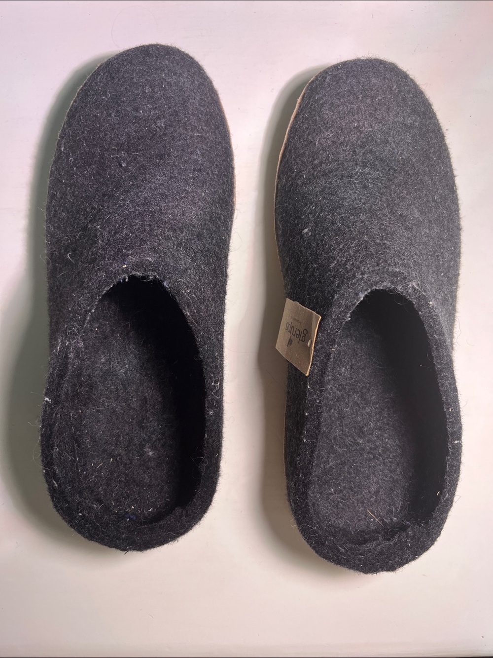 Glerups Men’s Charcoal Felt Slip-On Loafers